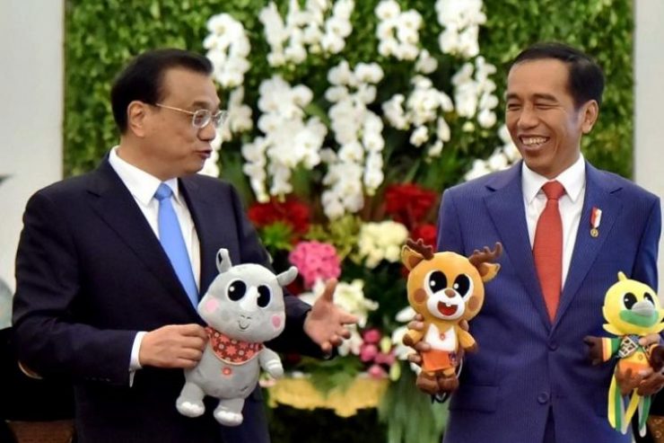 Dukung Asian Games, PM Li & Presiden Jokowi Perlihatkan 3 Maskot